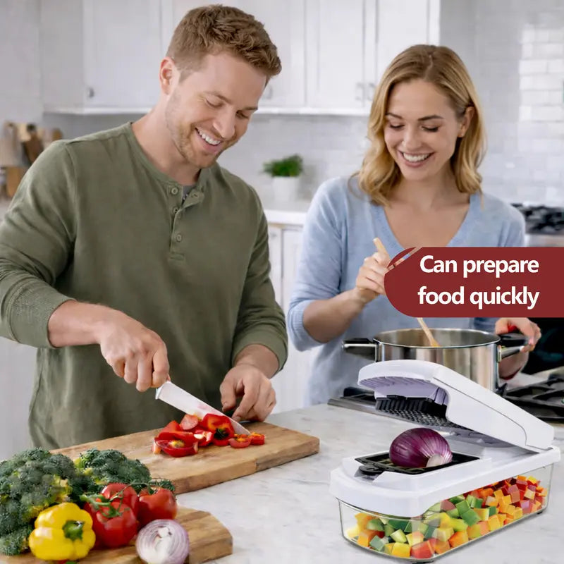 🔥Snofrid Multifunction Vegetable Chopper, Kitchen Slicer, Dicer & Grater
