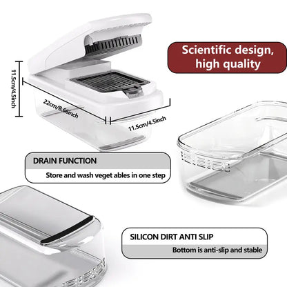 🔥Snofrid Multifunction Vegetable Chopper, Kitchen Slicer, Dicer & Grater