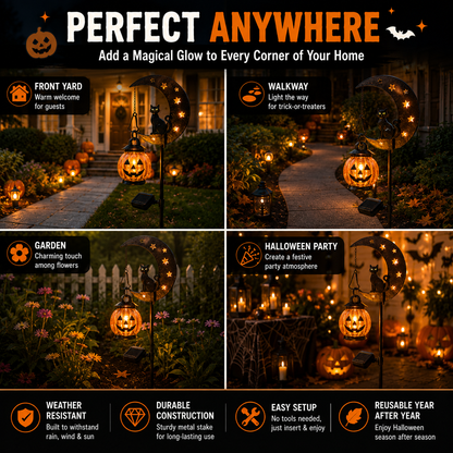 ✨ Halloween Early Bird Sale | 49% OFF Pumpkin Moon Garden Stake Light🎃