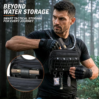 ✨Men’s 2L Tactical Hydration Running Vest – Lightweight Adjustable Chest Pack💧