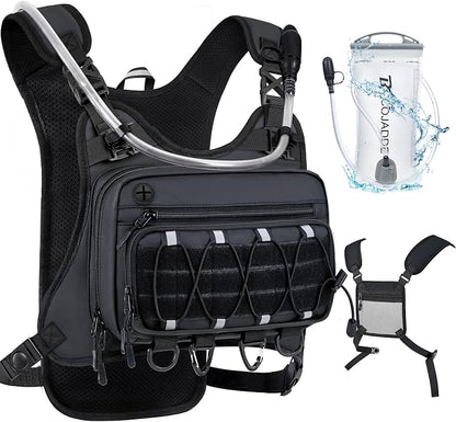 ✨Men’s 2L Tactical Hydration Running Vest – Lightweight Adjustable Chest Pack💧