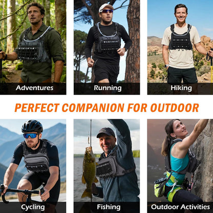 ✨Men’s 2L Tactical Hydration Running Vest – Lightweight Adjustable Chest Pack💧