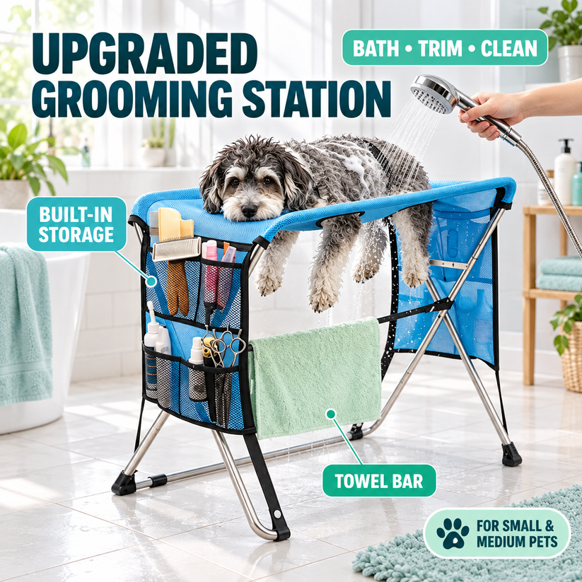 ❤️2-in-1 Foldable Pet Grooming Station with Stand