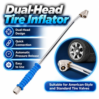 🎁16" Dual-Head Tire Air Chuck – Extended Reach Inflation Tool
