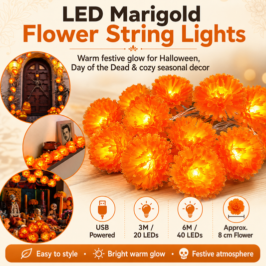 ✨USB Charging Lighted Marigold Garland
