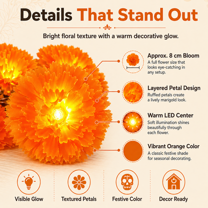 ✨USB Charging Lighted Marigold Garland