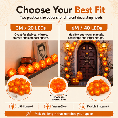 ✨USB Charging Lighted Marigold Garland