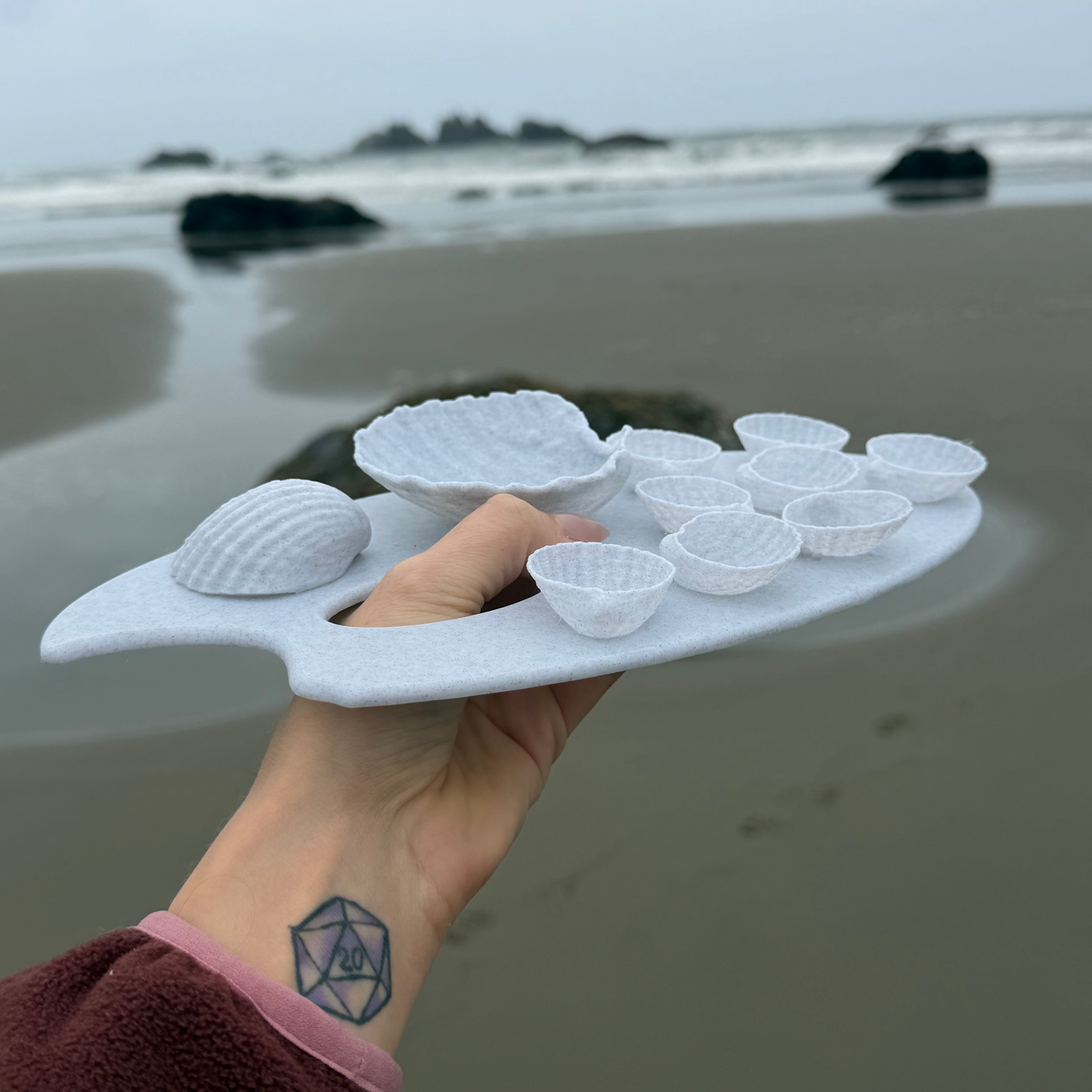 ✨ لوحة ألوان بشكل صدفة بحر 🐚