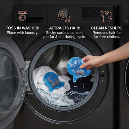 🔥Washing Machine Pet Hair Remover – Sticky Lint Catcher for Dog & Cat