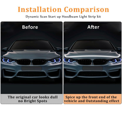 🔥71” High Brightness Automotive Hood Gap LED Strip - 12V-Ice Blue eclipse led lights