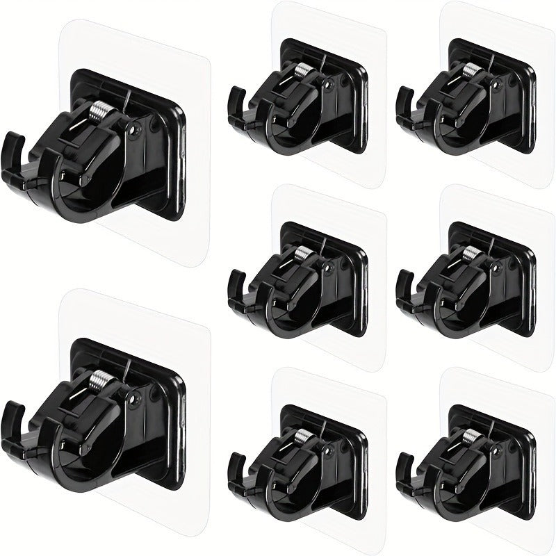 ✨8PCS Curtain Rod Brackets with Clips – Transparent Drapery Hooks 🚪