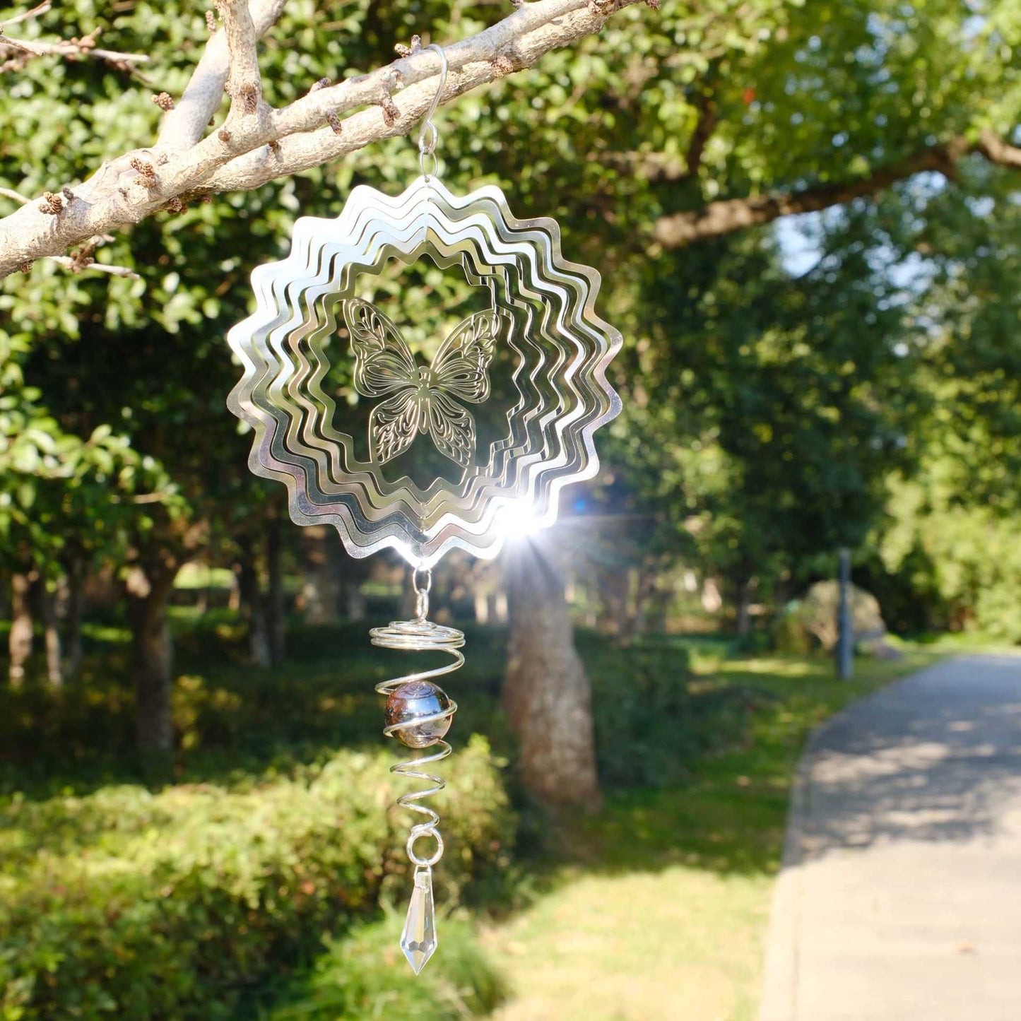 🔥🌿 Mandala Rotating Peacock Wind Chime