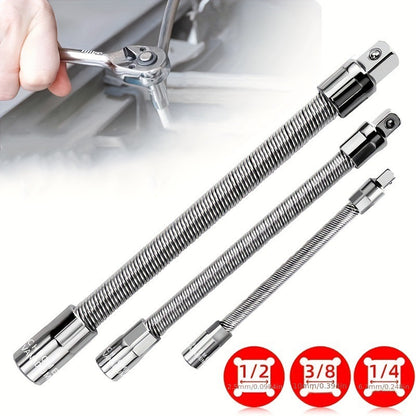 🎖️Multifunctional Socket Wrench Set - 3 Bendable Shafts, Wrench Extender, Connecting Rod