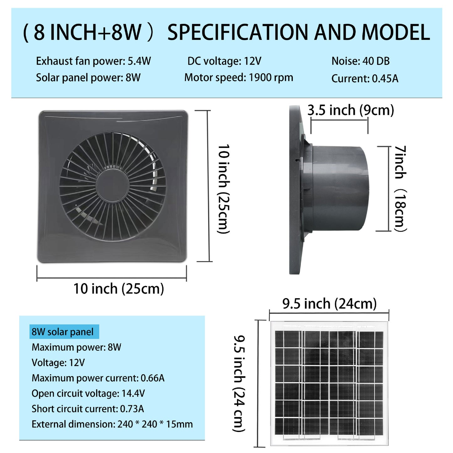 🔥Solar Powered Exhaust Fan Kit for Greenhouse & Attic 🌞💨