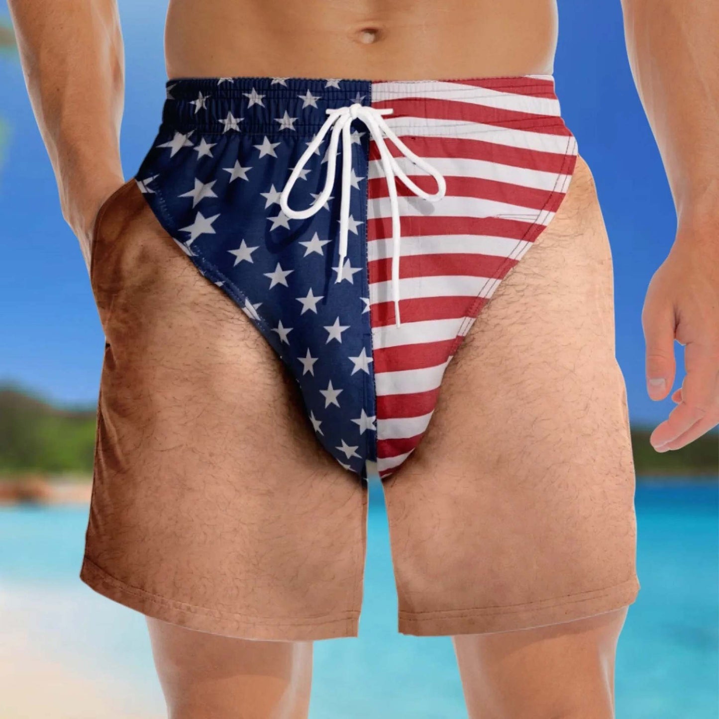🔥Funny Patriotic Men Swim Trunks