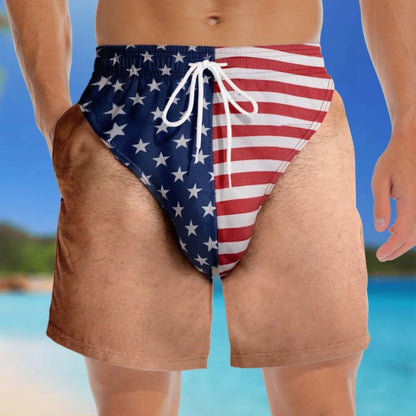 🔥Funny Patriotic Men Swim Trunks