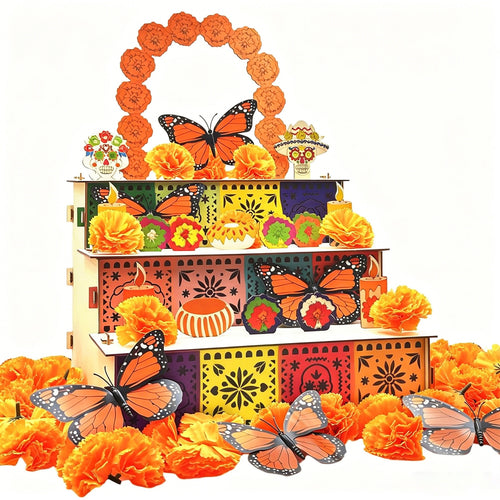 🔥🏵️Day of the Dead Wooden Altar Display Set | 💕Death is not the end of life, forgetting is(📦Buy 2 Free Shipping)