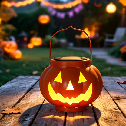 ✨Solar Halloween Pumpkin Lantern Outdoor, IP65 Waterproof Lantern Light with Auto On/Off, Metal Pumpkin Porch Decor for Yard, Patio, Pathway, Party & Trick-or-Treat