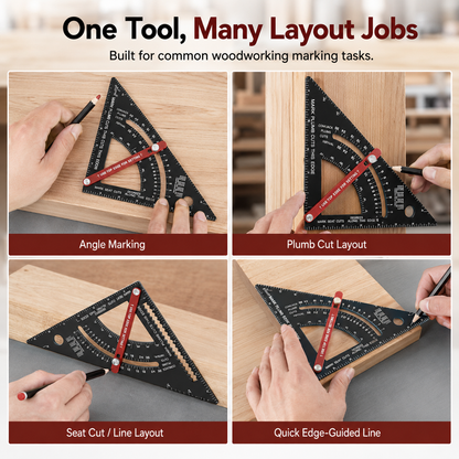 ✨Carpenter Square ,Adjustable Rafter Framing Square Tools(1 Tool+2 Pencils)