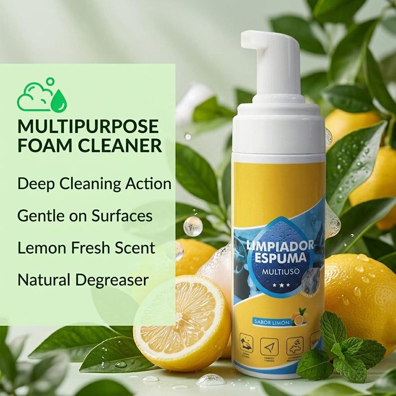 All-Purpose Bio-Enzyme Foaming Cleaner - 4-in-1 Deep Clean Spray for Automotive Interior, Kitchen Range Hood & Furniture Fabric