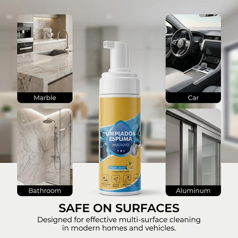All-Purpose Bio-Enzyme Foaming Cleaner - 4-in-1 Deep Clean Spray for Automotive Interior, Kitchen Range Hood & Furniture Fabric