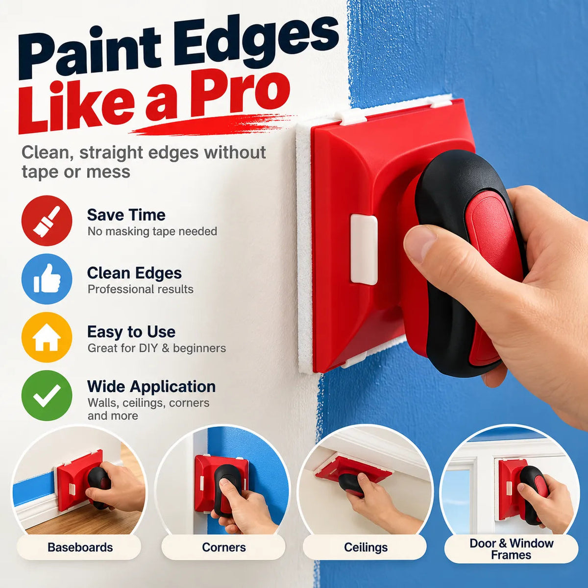 🎁Easy-Grip Paint Edger Tool – Smooth Painting & Clean Edges