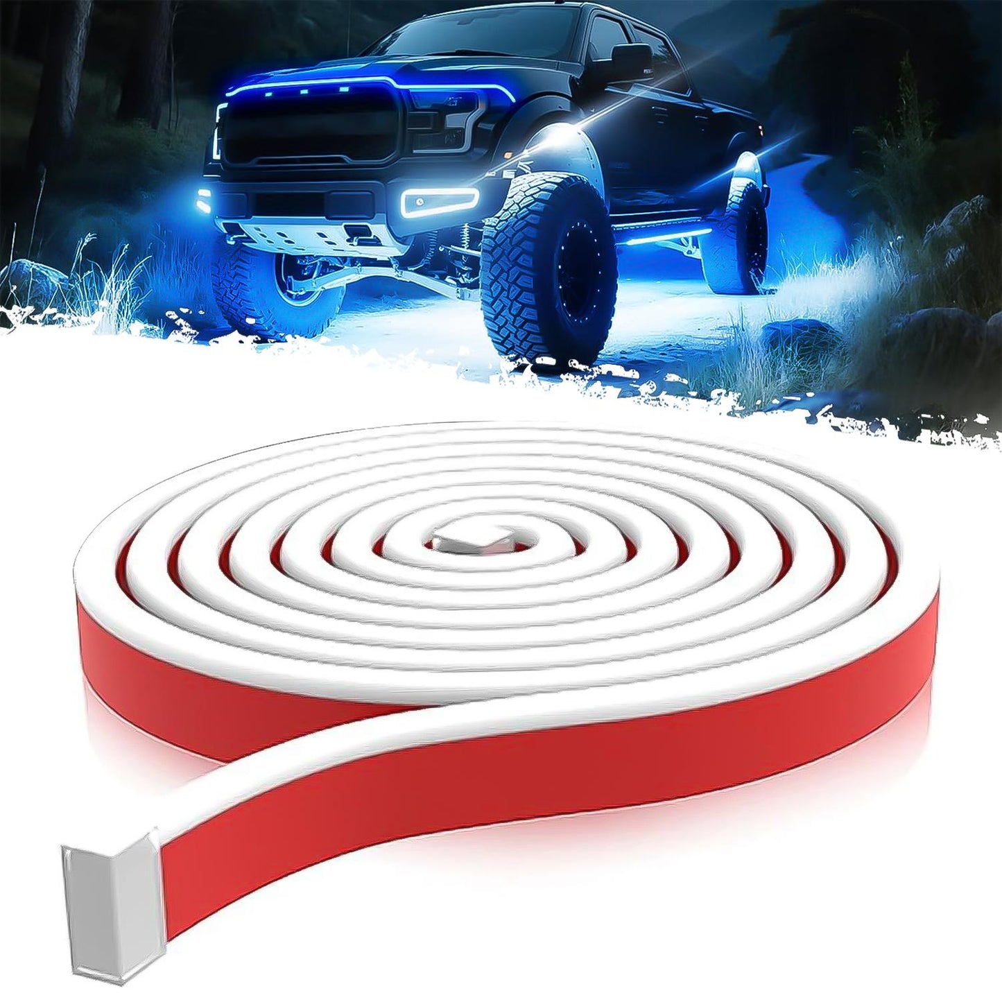 🔥71” High Brightness Automotive Hood Gap LED Strip - 12V-Ice Blue eclipse led lights