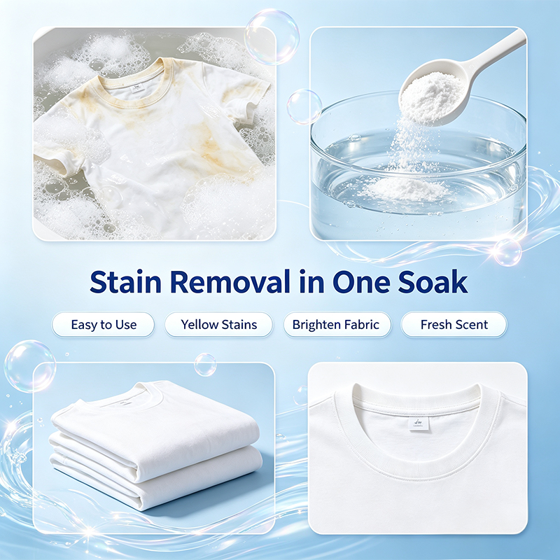 🔥Clothes Whitening Stain Remover Powder, No Scrub Required For Yellow Stains🫧