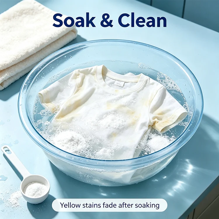 🔥Clothes Whitening Stain Remover Powder, No Scrub Required For Yellow Stains🫧