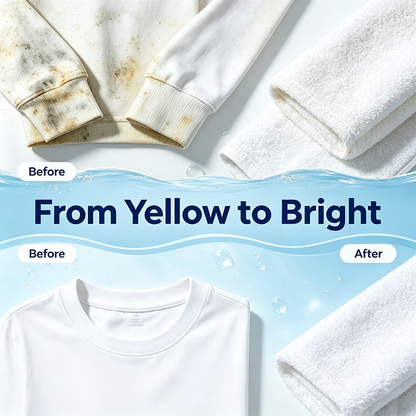 🔥Clothes Whitening Stain Remover Powder, No Scrub Required For Yellow Stains🫧