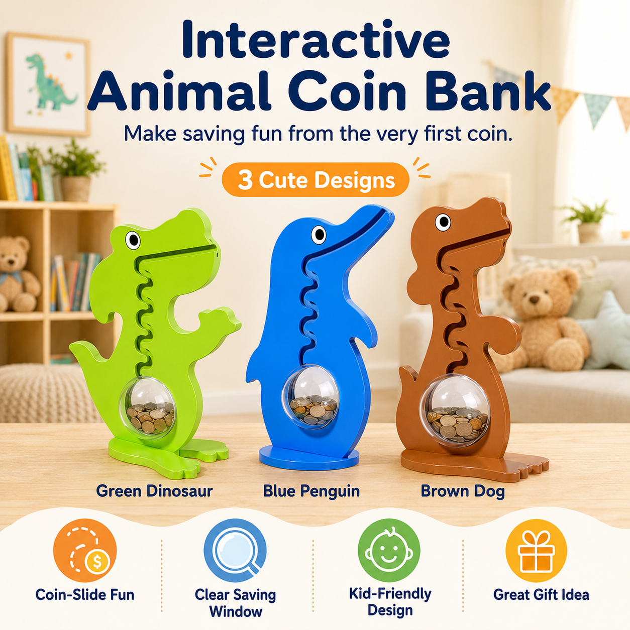 ✨Interactive Animal Coin Bank For Kids