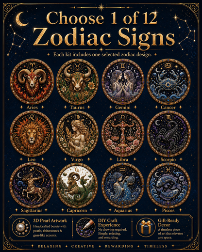 ✨Last Day 49% OFF - DIY 12 Zodiac Signs Pearl Art Kit ♈🌙