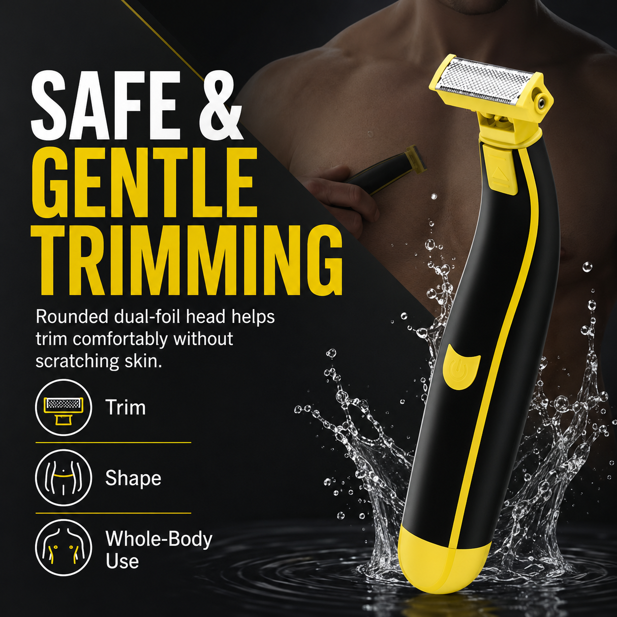 ✨USB rechargeable electric shaver for men, suitable for both wet and dry use