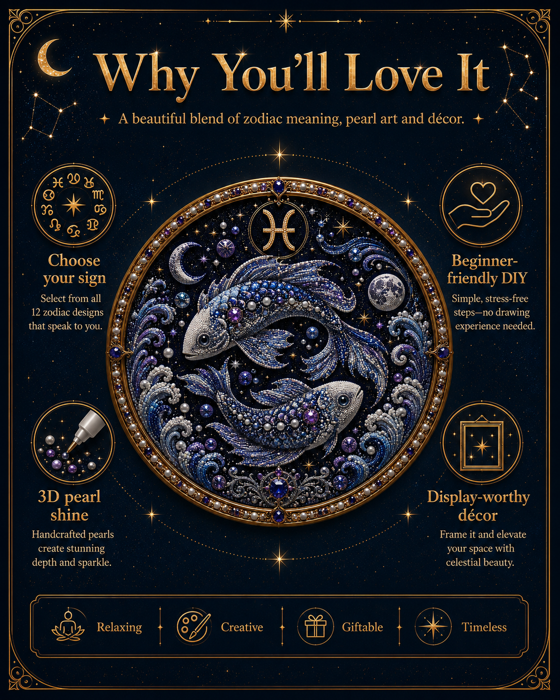✨Last Day 49% OFF - DIY 12 Zodiac Signs Pearl Art Kit ♈🌙