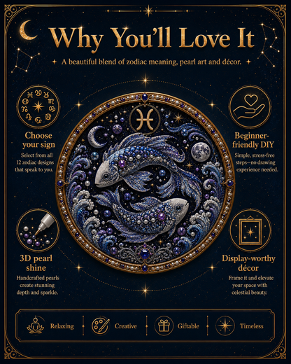 ✨Last Day 49% OFF - DIY 12 Zodiac Signs Pearl Art Kit ♈🌙