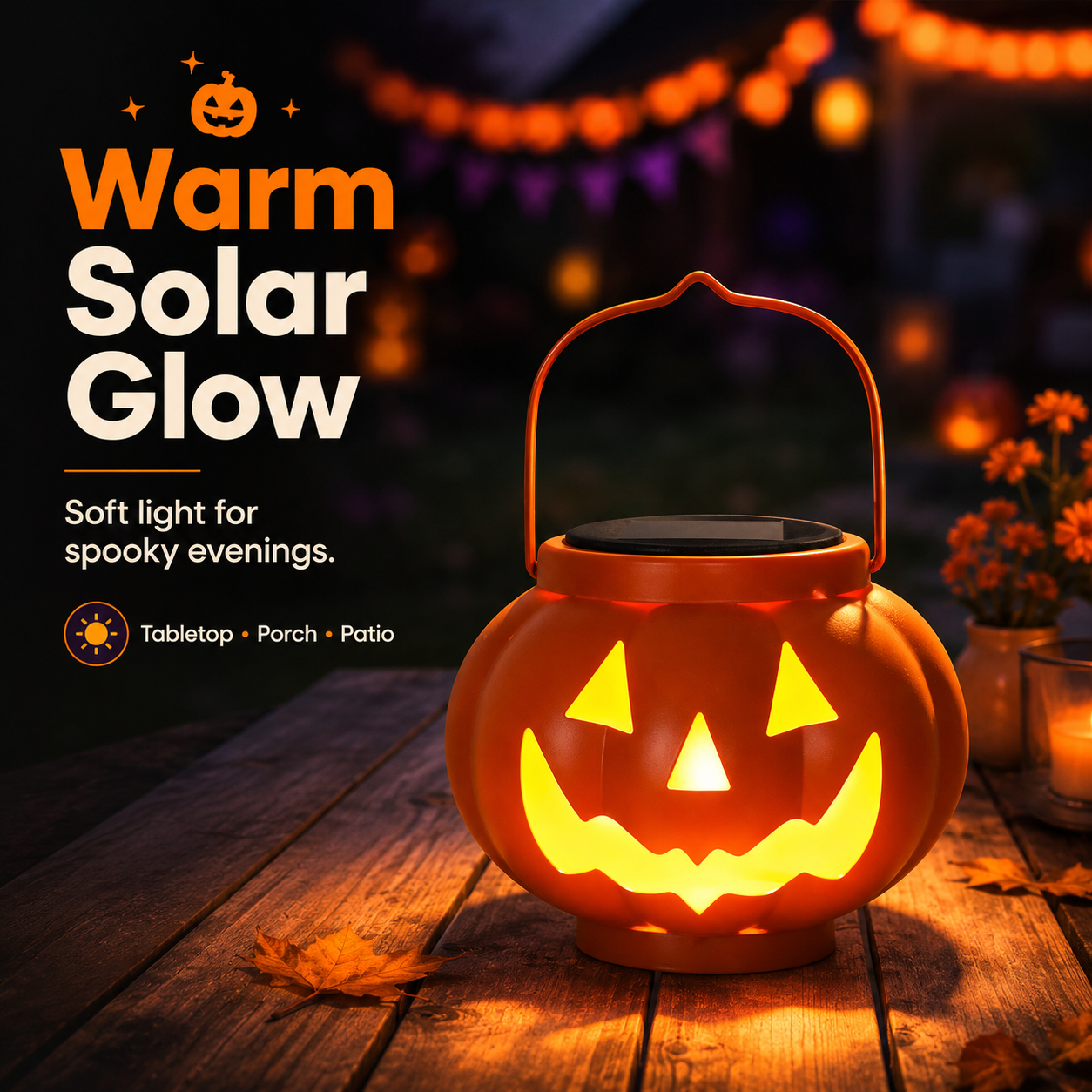 ✨Solar Halloween Pumpkin Lantern Outdoor, IP65 Waterproof Lantern Light with Auto On/Off, Metal Pumpkin Porch Decor for Yard, Patio, Pathway, Party & Trick-or-Treat