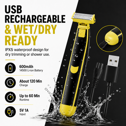 ✨USB rechargeable electric shaver for men, suitable for both wet and dry use
