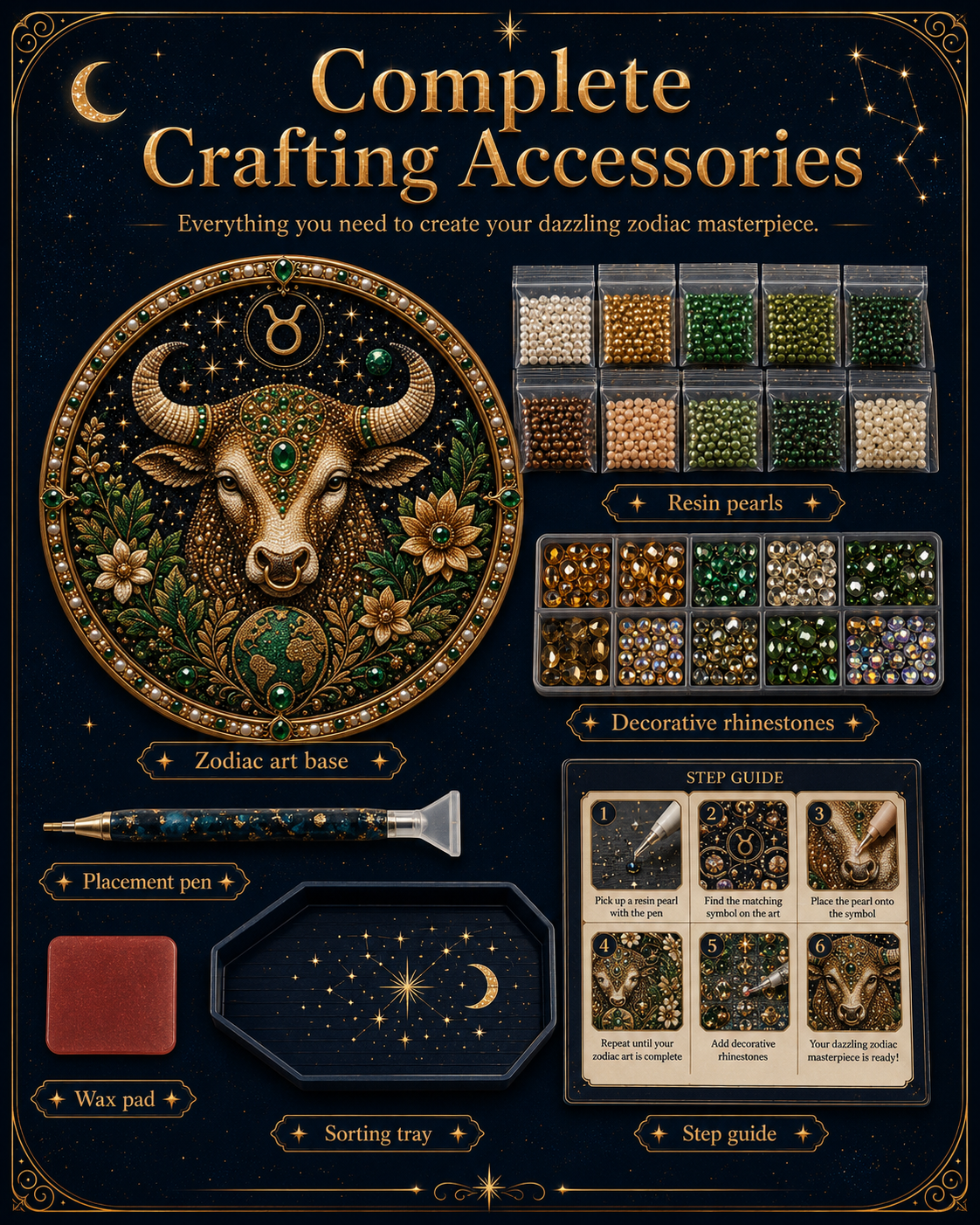 ✨Last Day 49% OFF - DIY 12 Zodiac Signs Pearl Art Kit ♈🌙