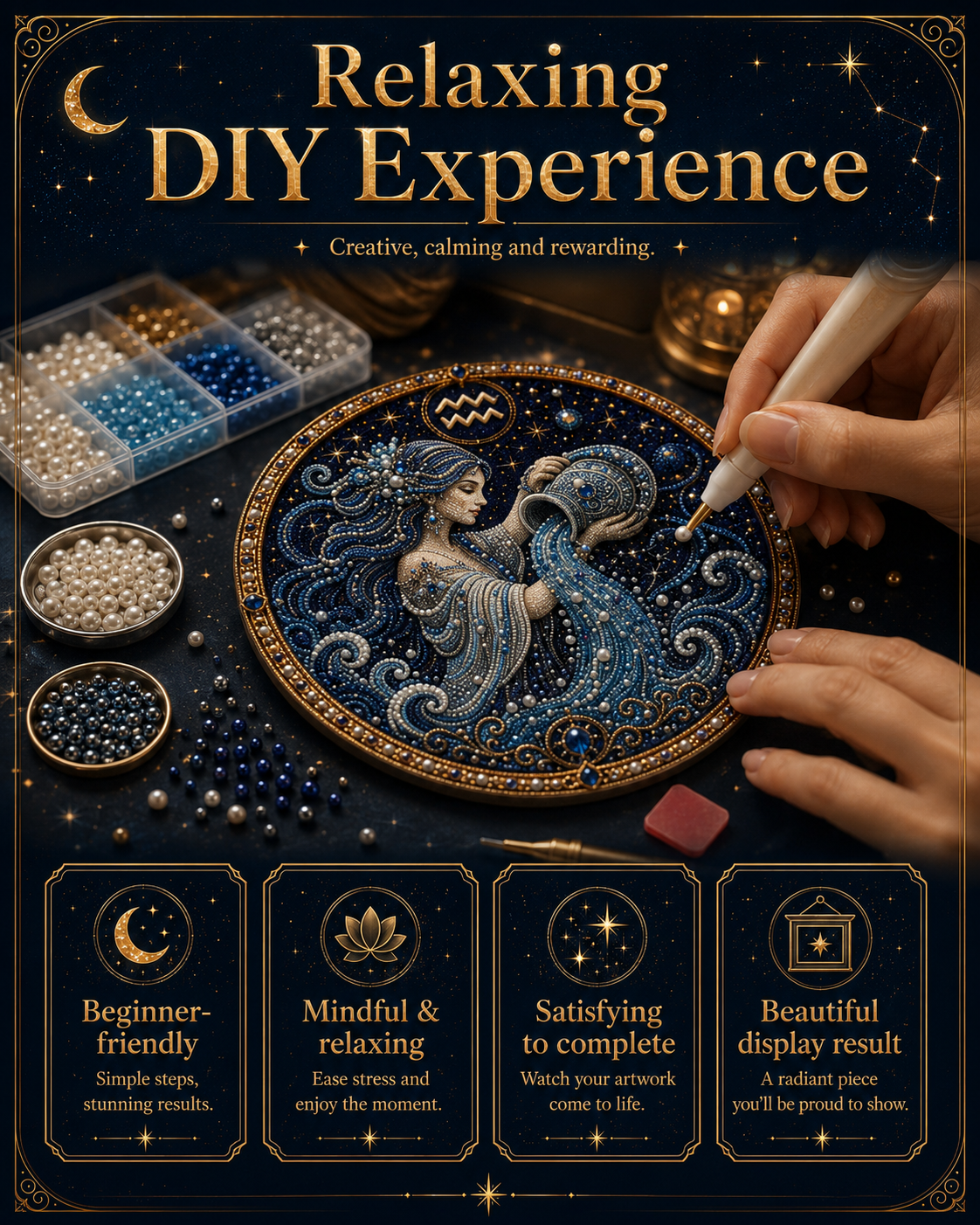 ✨Last Day 49% OFF - DIY 12 Zodiac Signs Pearl Art Kit ♈🌙