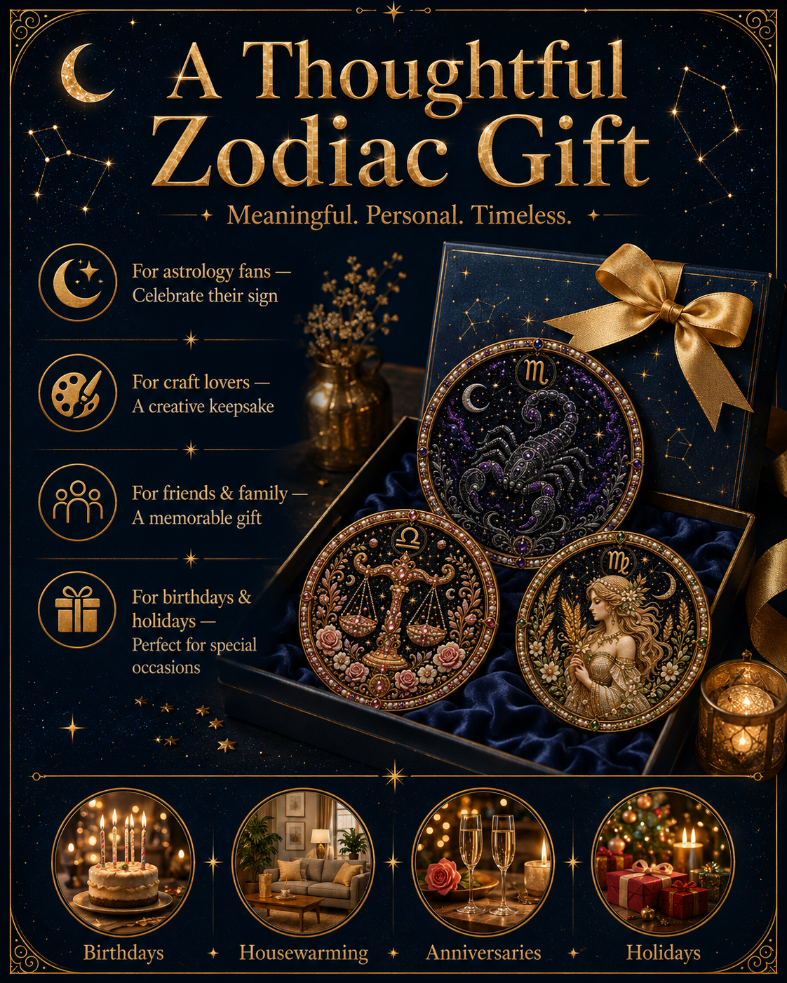 ✨Last Day 49% OFF - DIY 12 Zodiac Signs Pearl Art Kit ♈🌙
