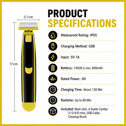 ✨USB rechargeable electric shaver for men, suitable for both wet and dry use