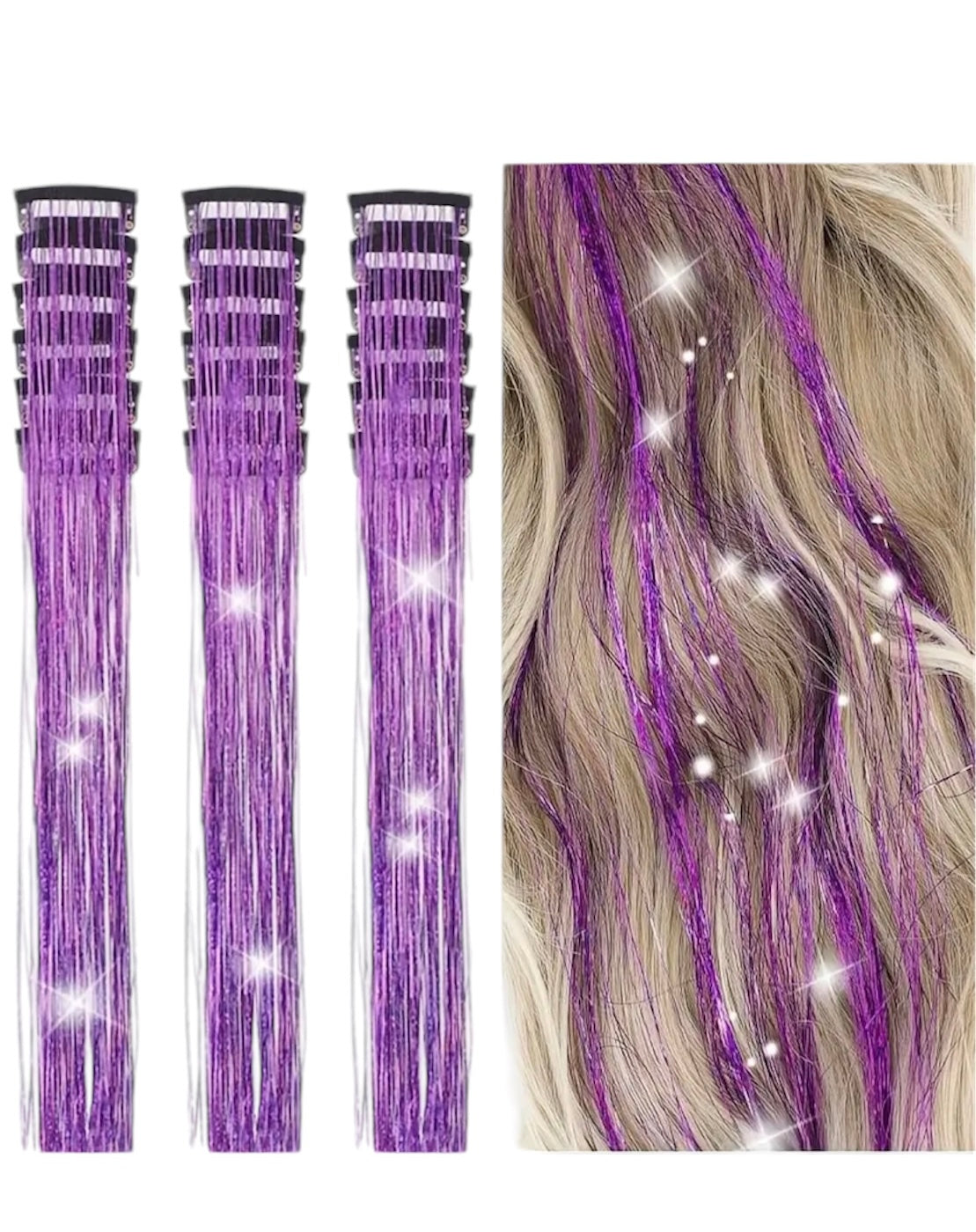 ✨12 PCS Tinsel Hair Extensions