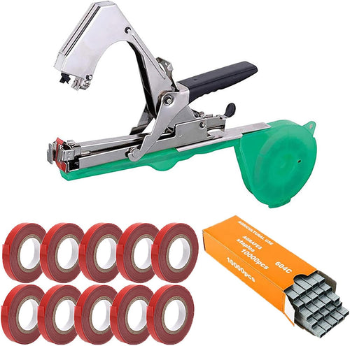 ✨Plant Tying Machine Tool Plant Tying Machine with Green Tape Stem Tie Orchard Manual Stem Tie for Grape Tomato Cucumber Vines