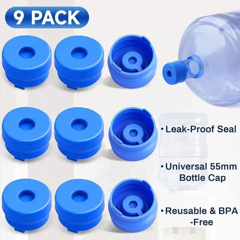 🎖️3 & 5 Gallon Water Jug Caps, Non-Spill Leak Free Silicone Covers for Indoor & Outdoor Use, BPA Free Food Grade - Pack of 3 summerwins