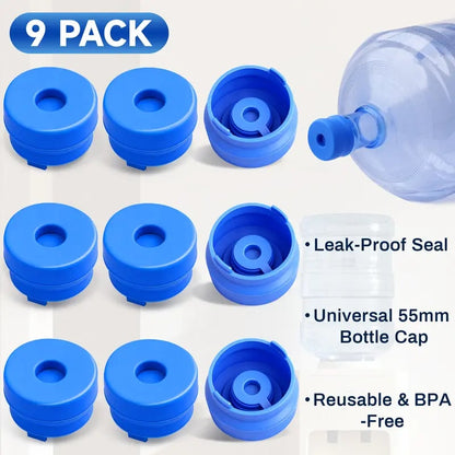 🎖️3 & 5 Gallon Water Jug Caps, Non-Spill Leak Free Silicone Covers for Indoor & Outdoor Use, BPA Free Food Grade - Pack of 3 summerwins