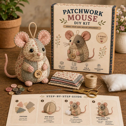 ✨🐭🧵 مجموعة خياطة الفأر المرقع بنفسك