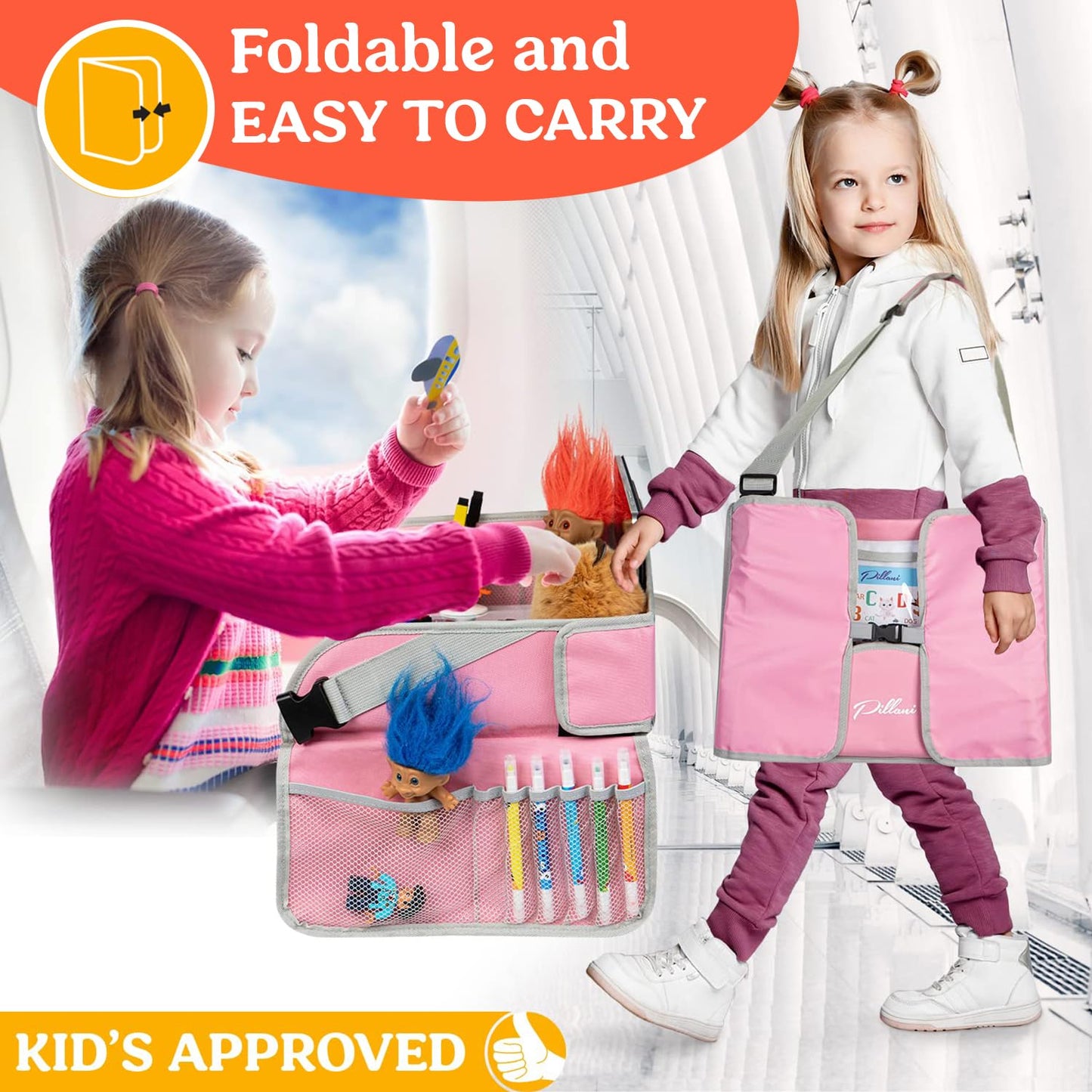✨Last Day 50% OFF - 🚗✨ Kids Travel Tray for Car – Mess-Free Activity & Snack Table for Toddlers