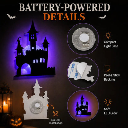 🔥30 PCS Halloween LED Silhouette Wall Light Stickers
