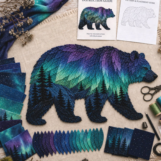 ✨Last Day 49% OFF - Northern Lights Wildlife DIY Patchwork Kit