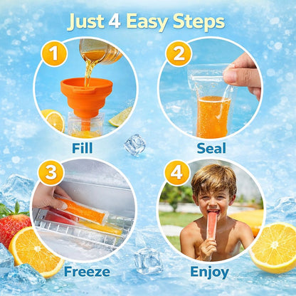 🔥Make Your Own Ice Pops Kit – Easy DIY Freeze Pop Bags for Summer Fun